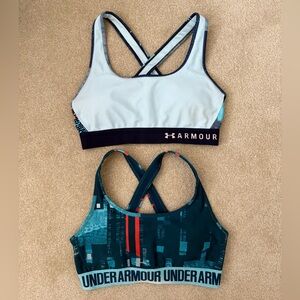 LOT OF 2- Under Armour Compression Sports Bras Crossback Women's Size Medium